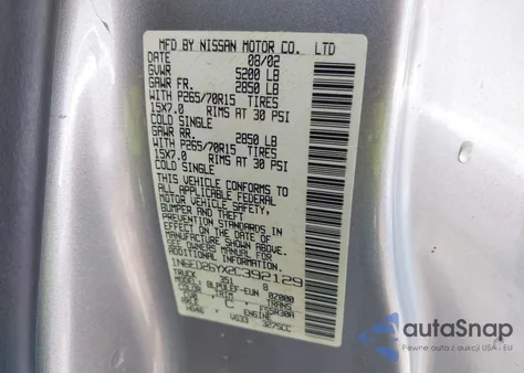 2002 Nissan Frontier Xe-V6 from USA, damaged, VIN 1N6ED26YX2C392129